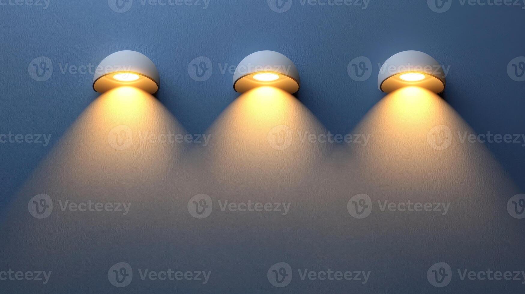 Softly glowing wall lights create a welcoming ambiance in a stylish interior photo