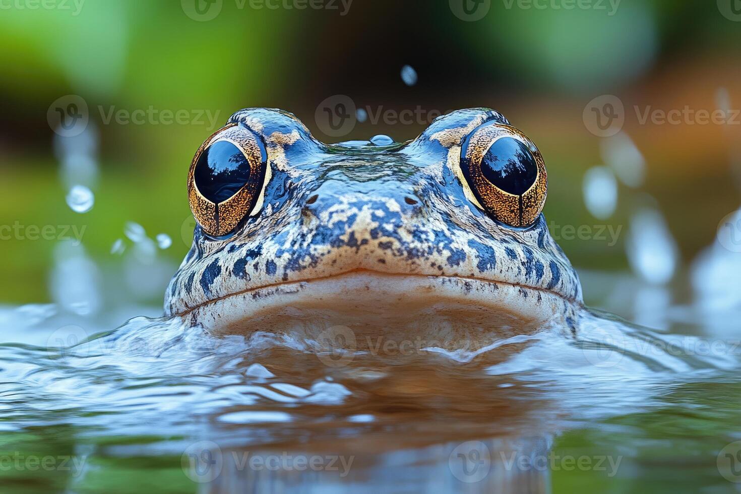 A Close Up Of A Frog In Water photo
