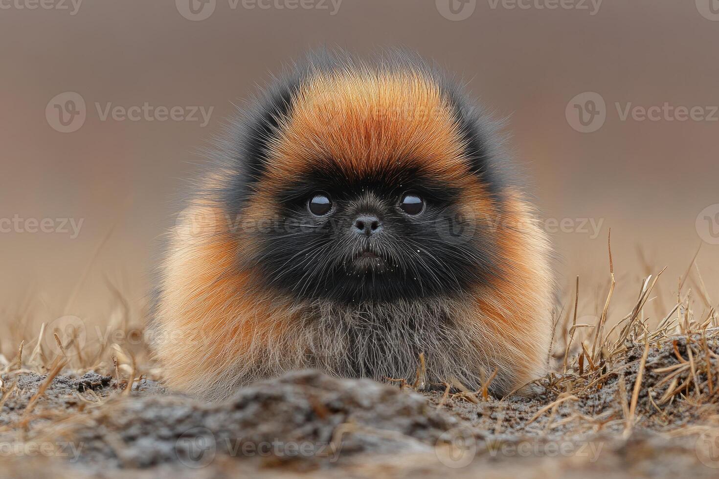 Adorable Fluffy Golden Lion Tamarin Baby in Nature photo