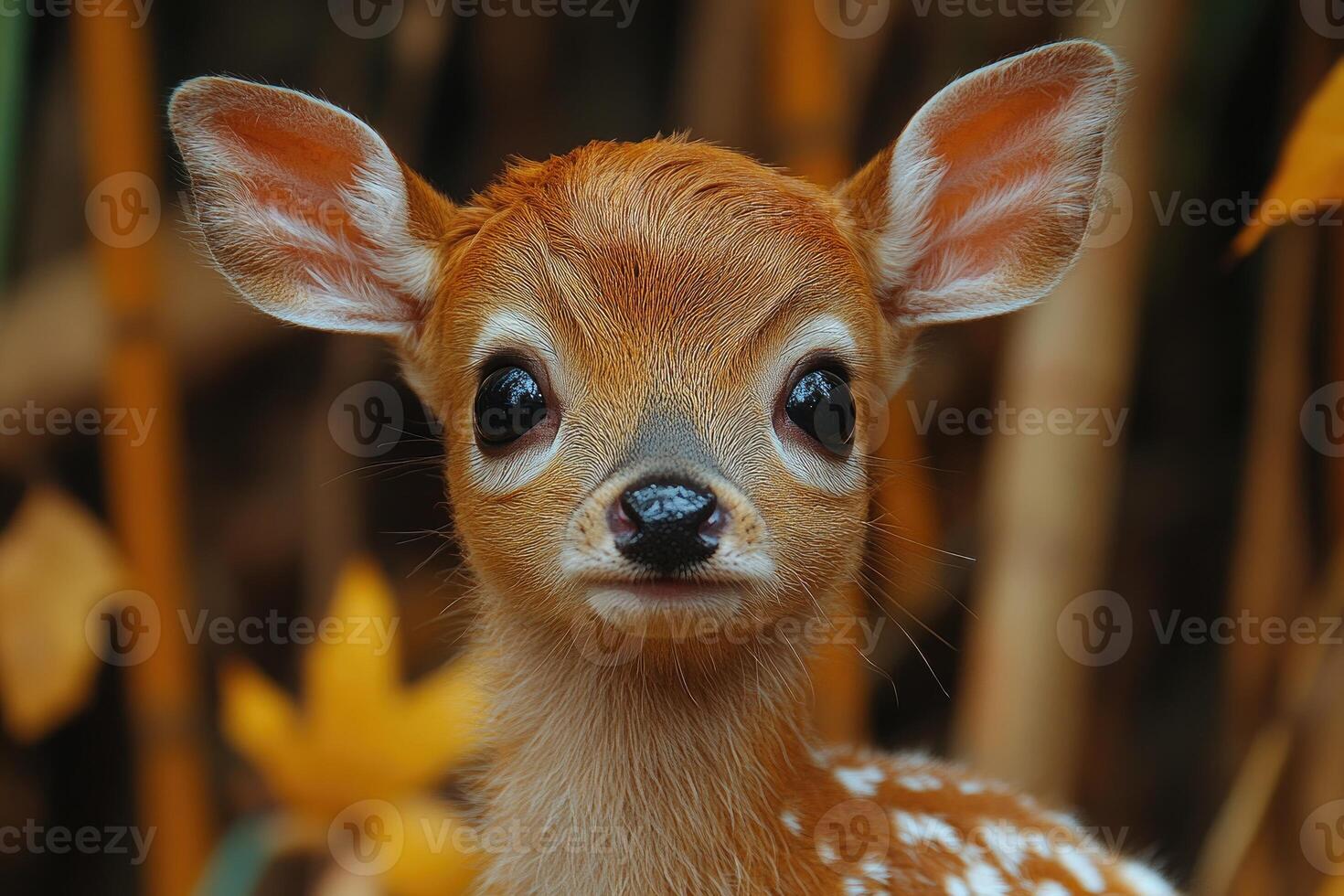 Adorable Young White Tailed Deer Fawn Portrait photo