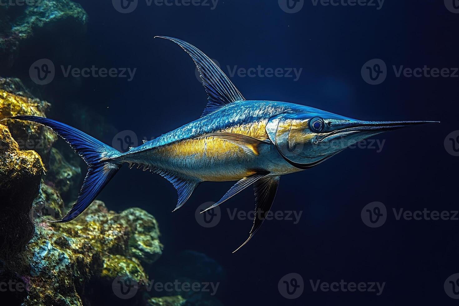 A Majestic Swordfish Swims in Deep Ocean Waters photo