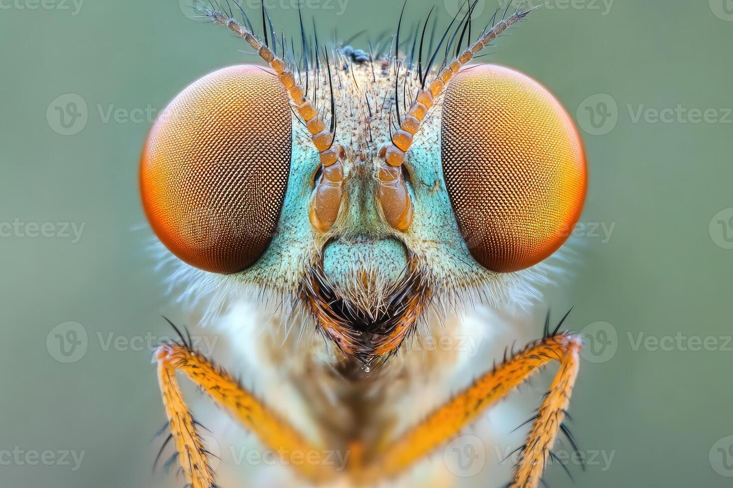Extreme Closeup Of A Fly Showing Detailed Anatomy photo