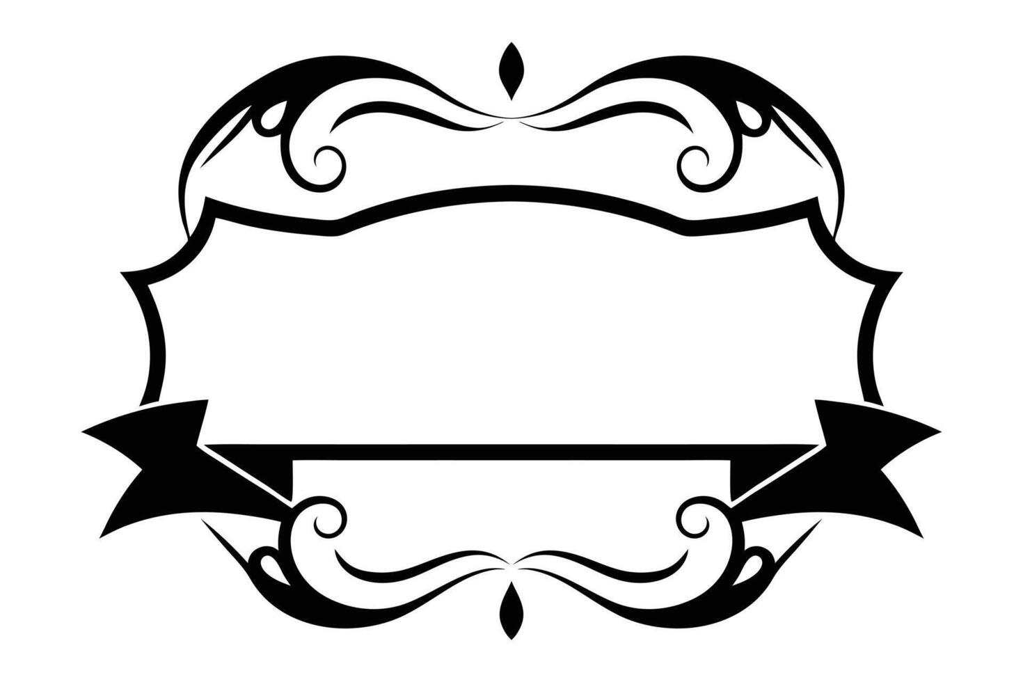 Vintage frame text ribbon vector