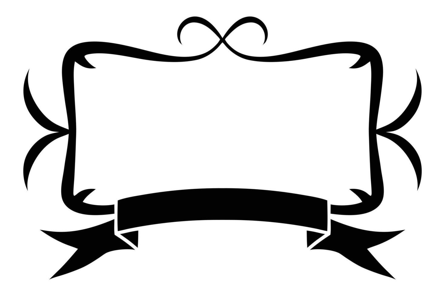 vintage Scroll Frame typography ribbon vector
