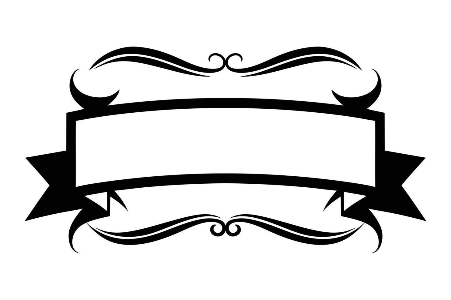 curly scroll Elegant frame typography ribbon vector