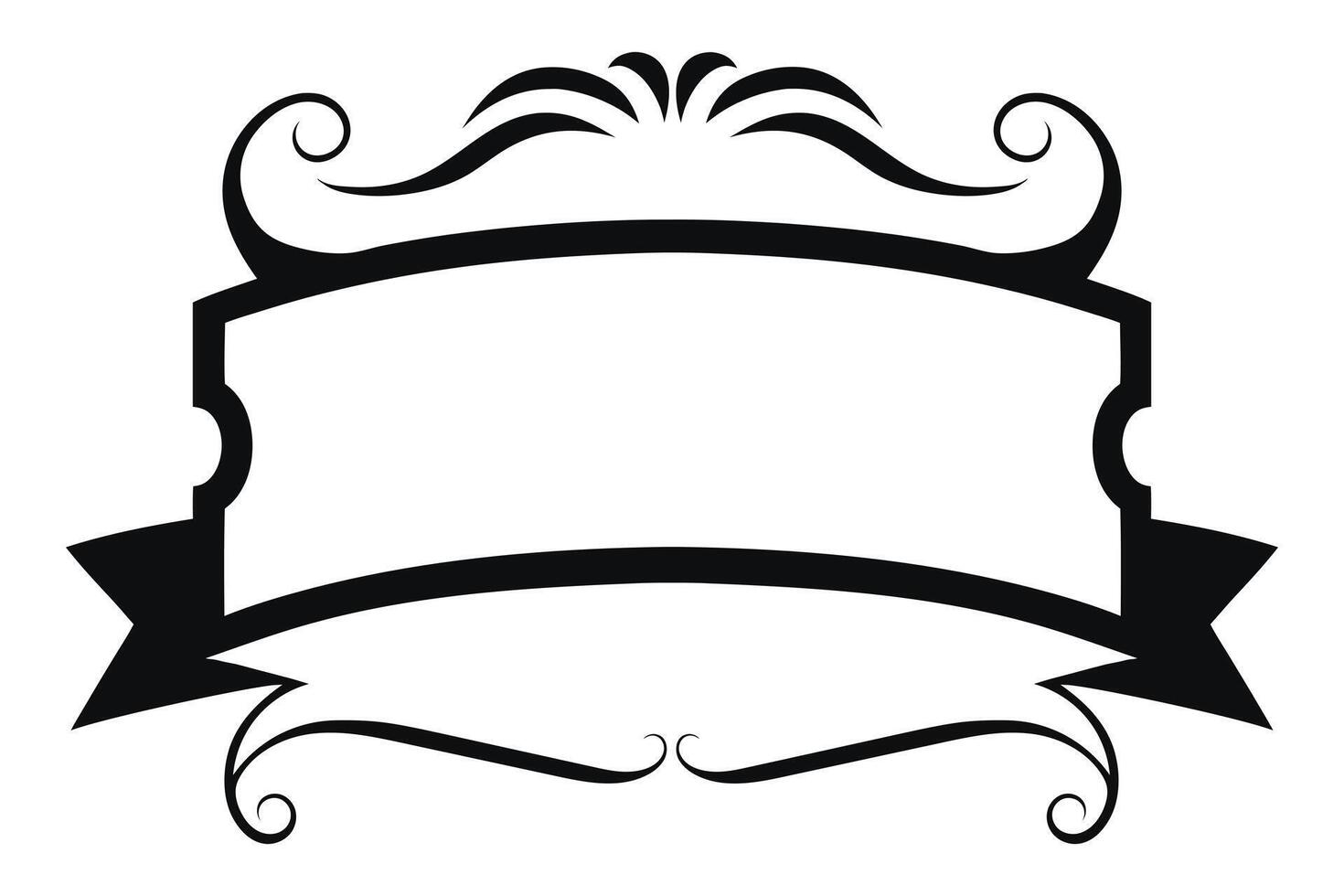 Typography text swirls ribbon vector