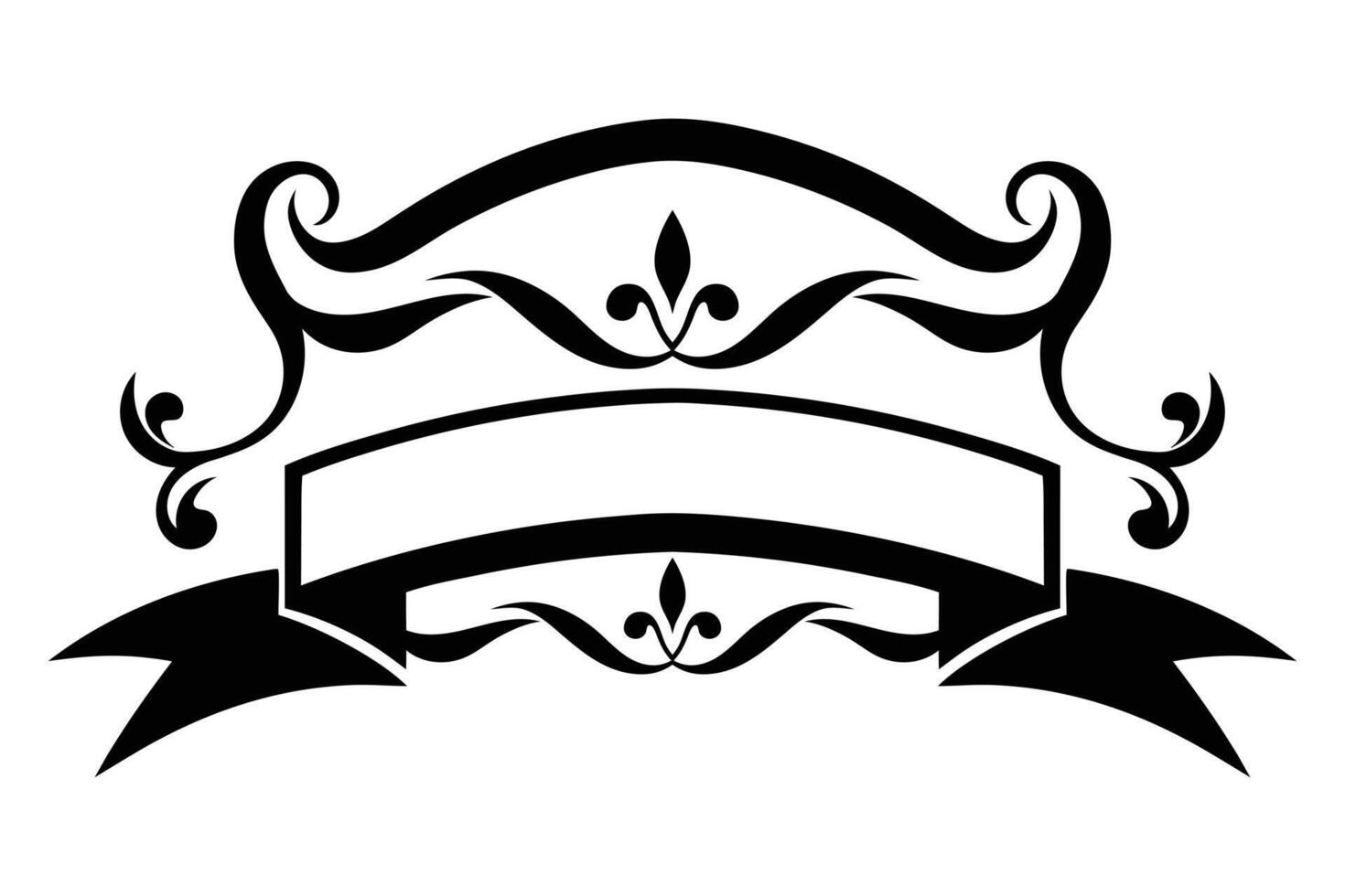vignette scroll Elegant frame ribbon vector