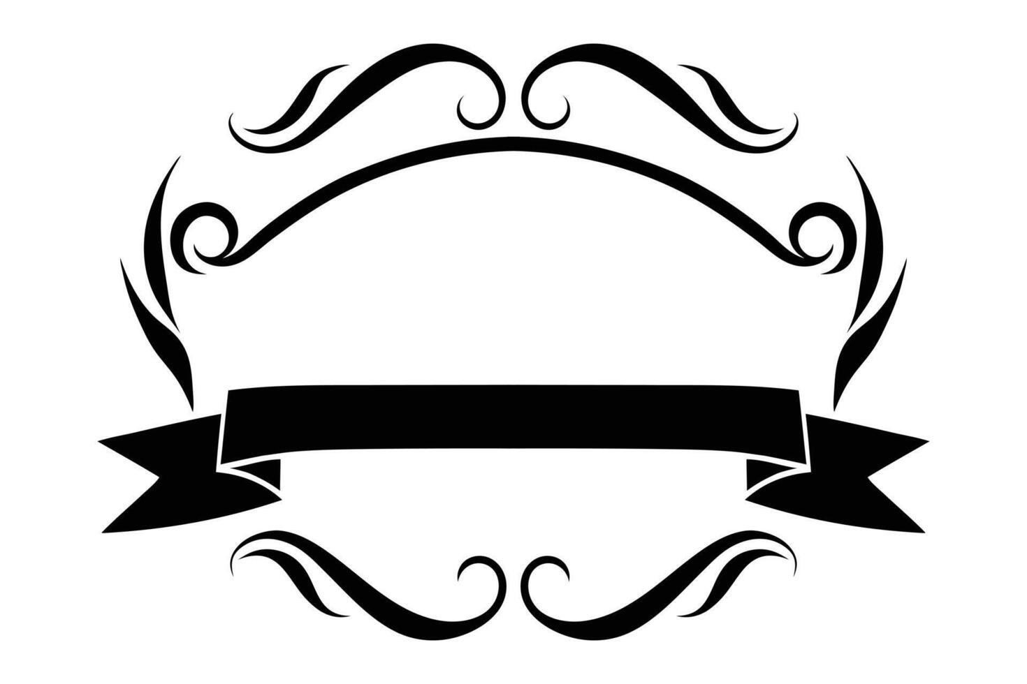 Curly swirls Elegant frame lettering ribbon vector
