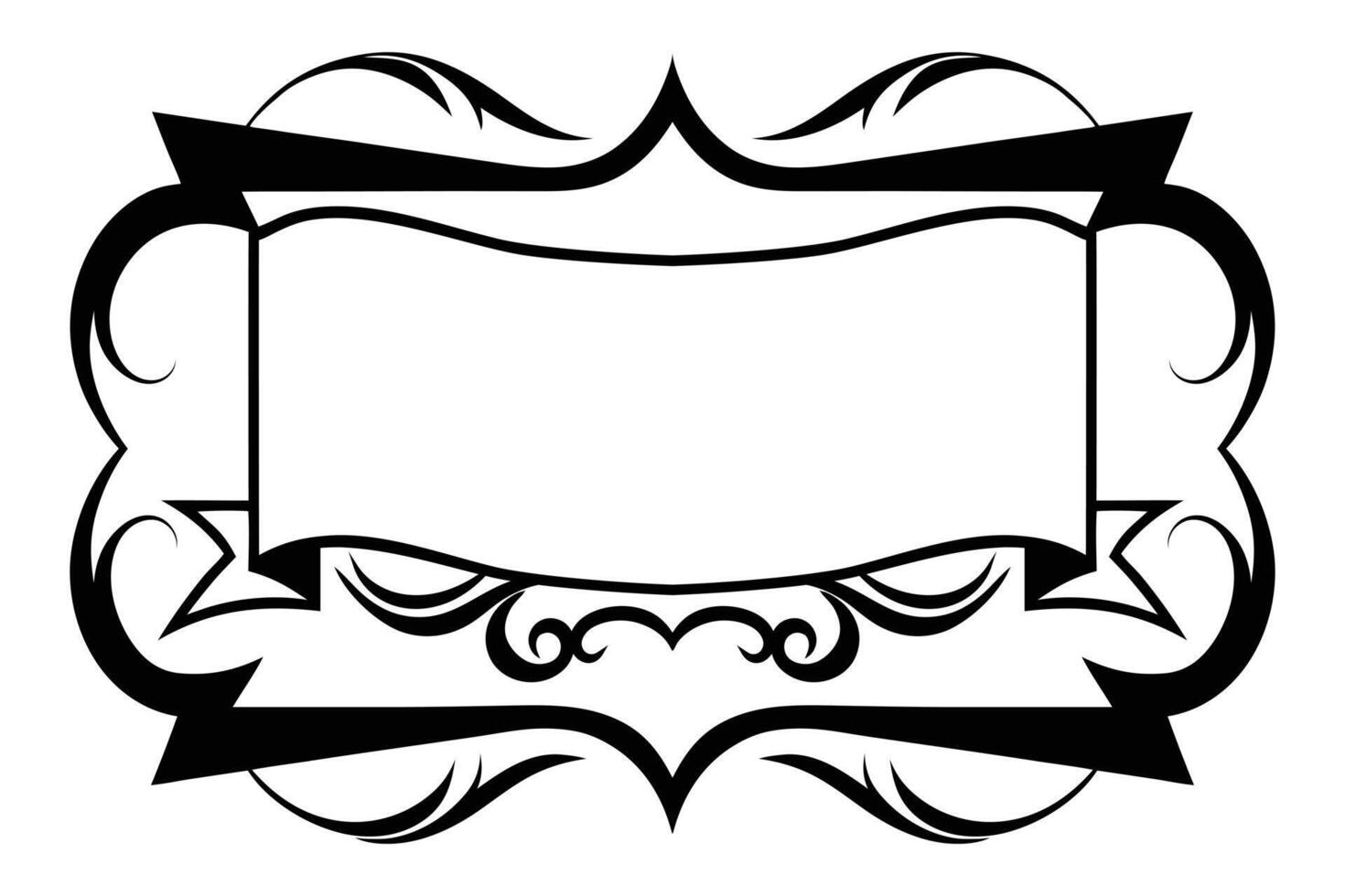 Fancy swirls typography lettering ribbon vector