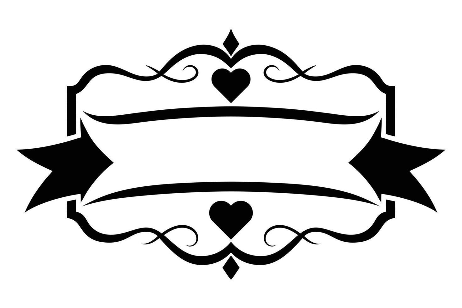 Filigree Ornate lettering frame with ribbon vector