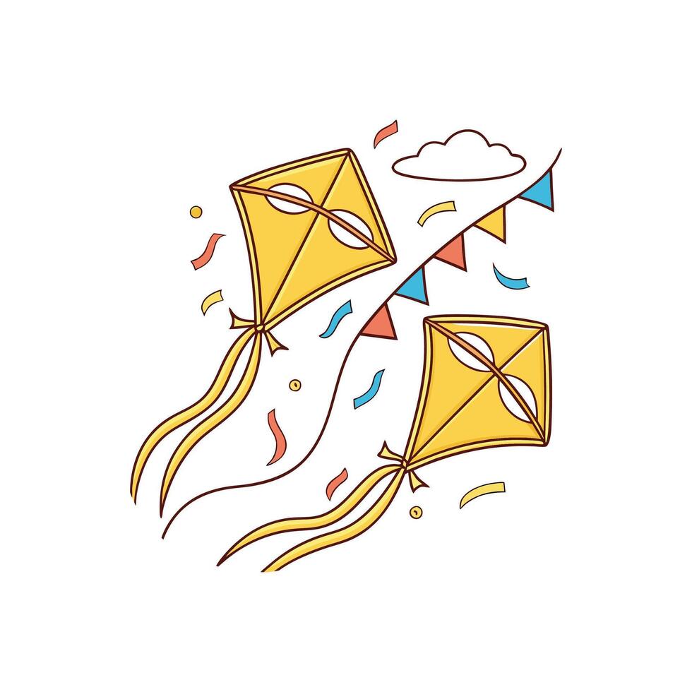 Skyward Bliss Makar Sankranti Kite Design vector