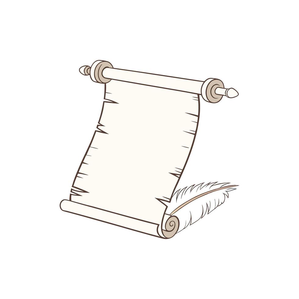 Old-World Charm Horizontal Paper Scroll vector