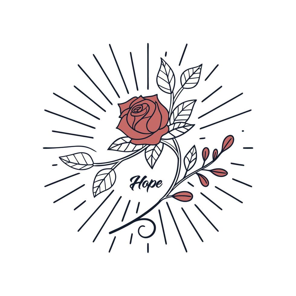 Vintage Charm Rose and Hope Label Design vector