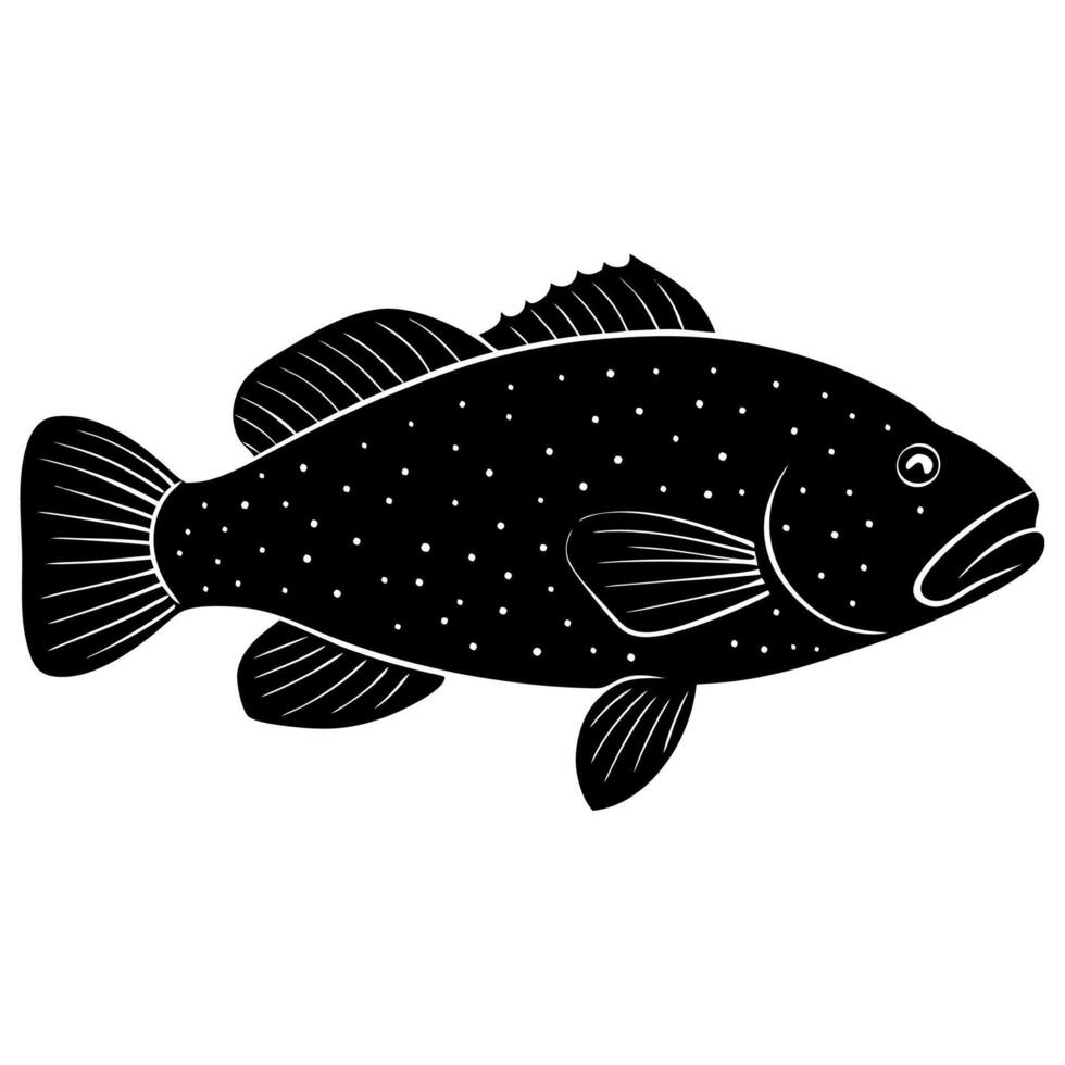 Minimalist fish outline ideal for aquatic themed. vector