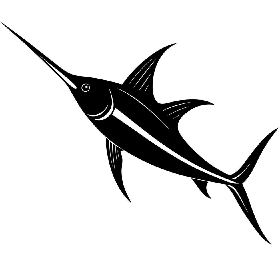 Unique marlin silhouette art for marine creative vector