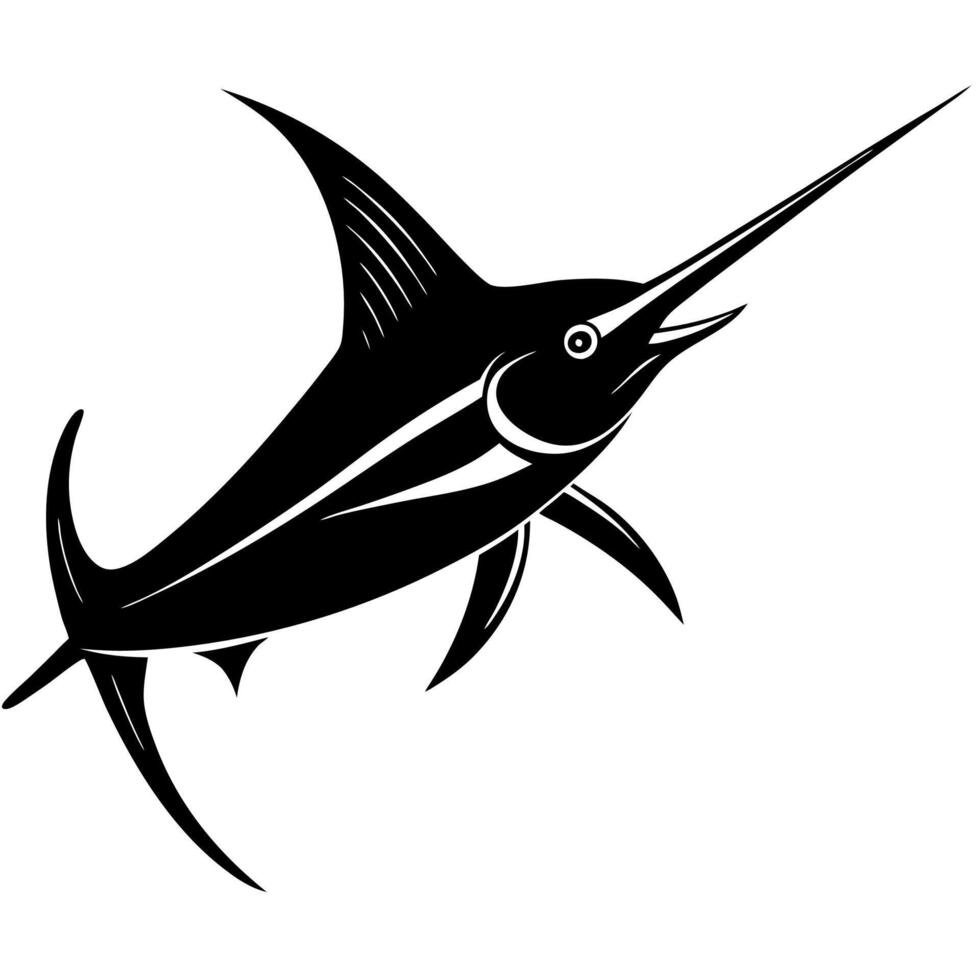 Marlin silhouette perfect for ocean and fishing design vector