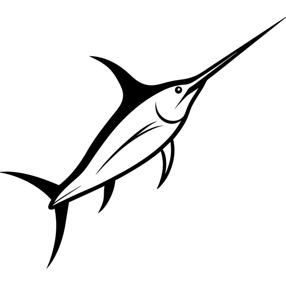 Intricate marlin silhouette design for aquatic and nature lovers. vector