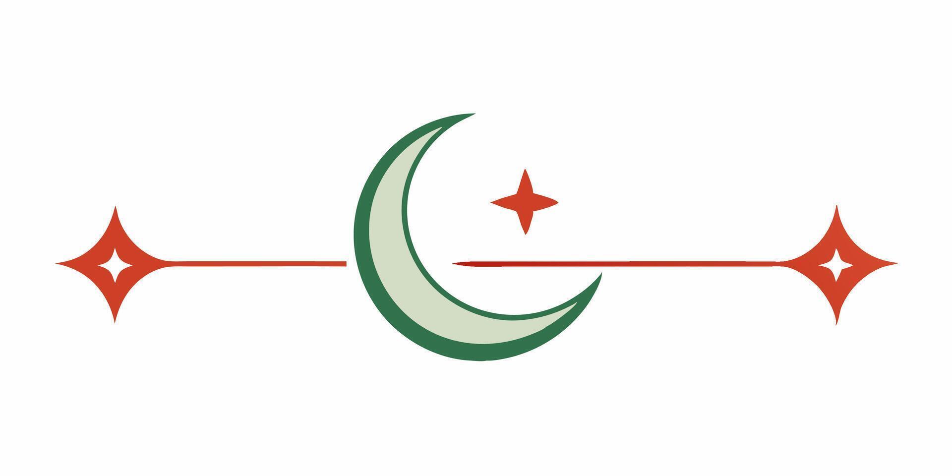 Minimal crescent ornament design for modern artistic vector