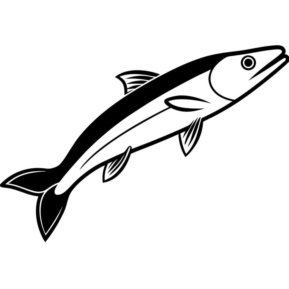 Unique pike fish silhouette ideal for nature and wildlife vector