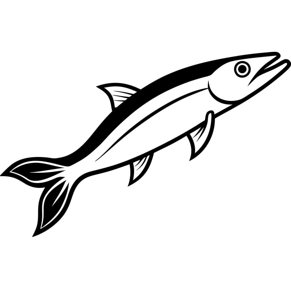 Simple pike fish silhouette artwork for home decor vector