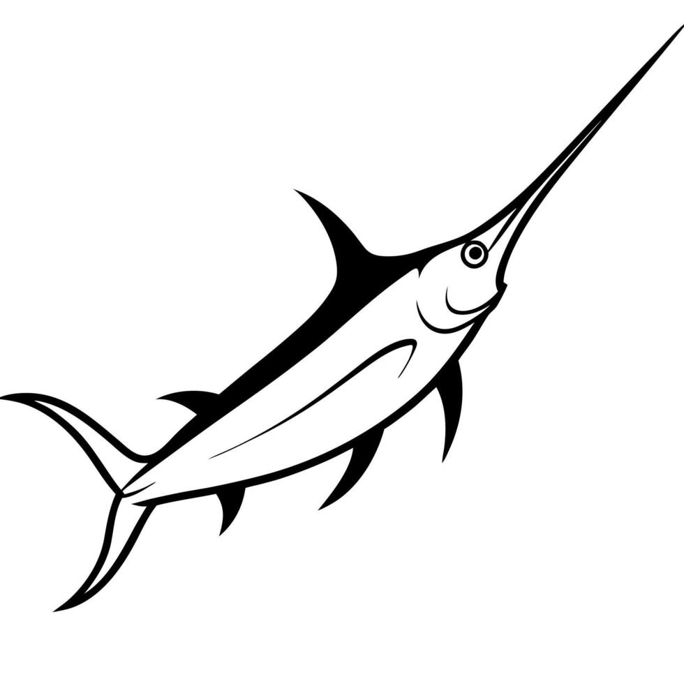 Stunning marlin silhouette, ideal for aquatic art projects vector