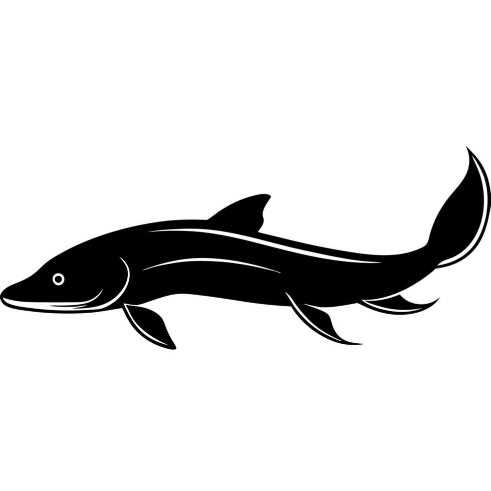 Minimalist fish outline ideal for aquatic themed illustrations. vector