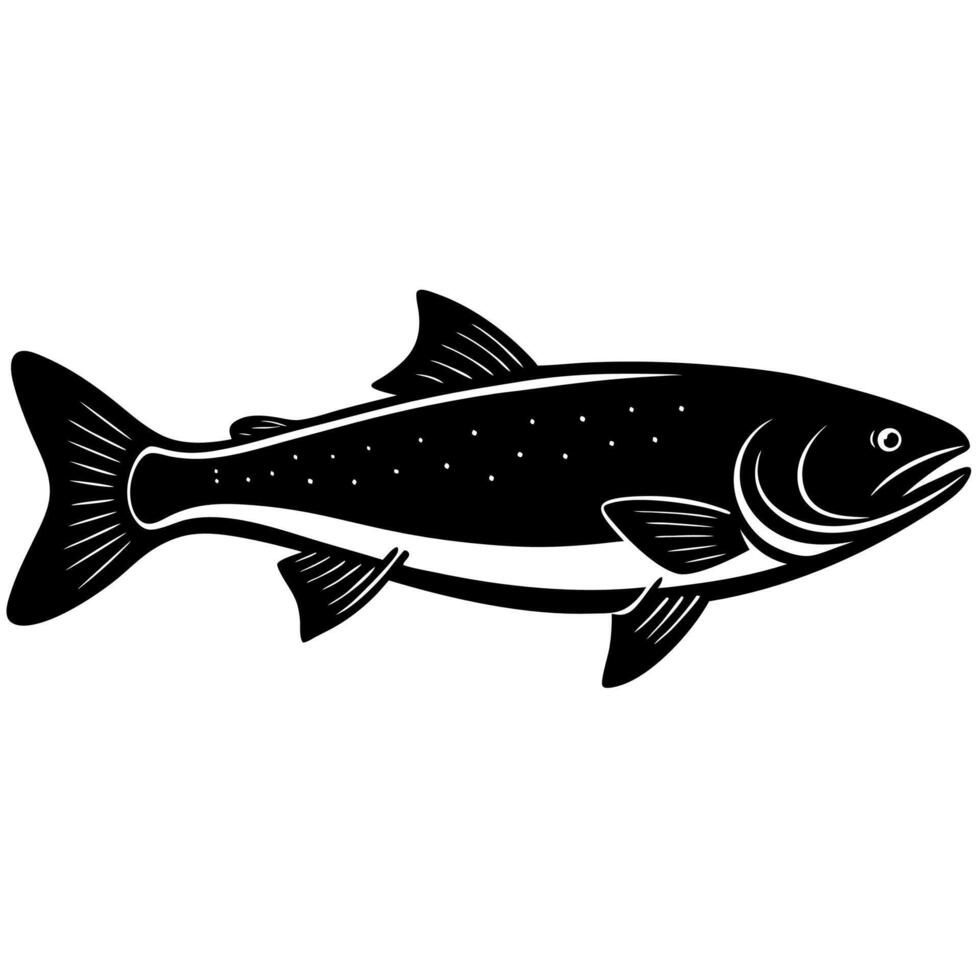 Fish silhouette design for modern logo or icon digital art. vector