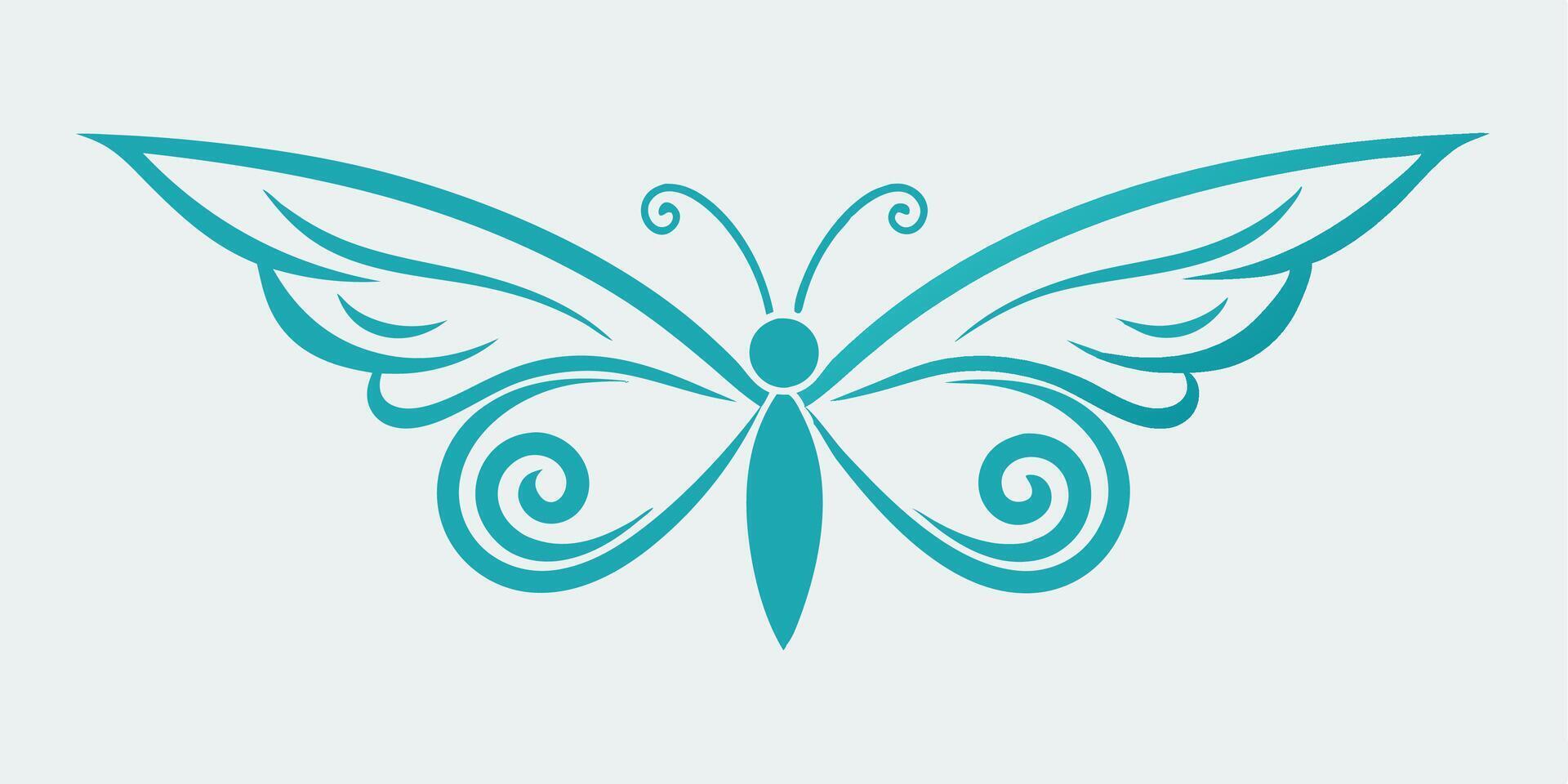 Butterfly-inspired underline design element for creative projects vector