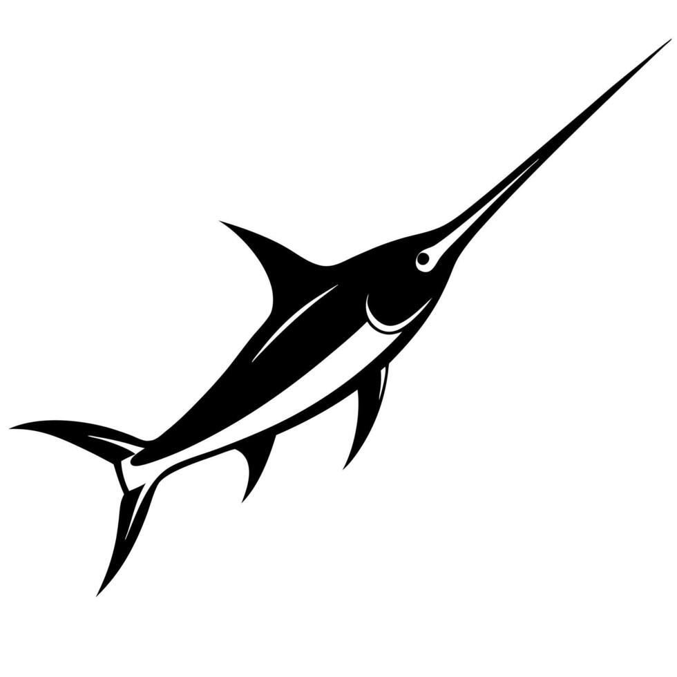Elegant marlin silhouette, ideal for wildlife and sea artwork. vector