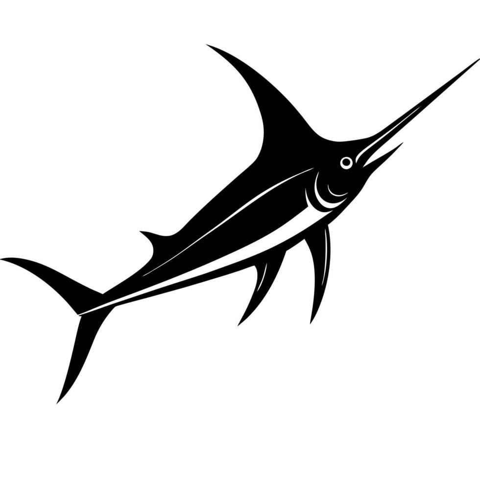 Stunning marlin silhouette, ideal for aquatic art and nature vector
