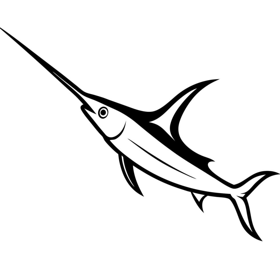 Marlin silhouette perfect for ocean and fishing-themed designs. vector