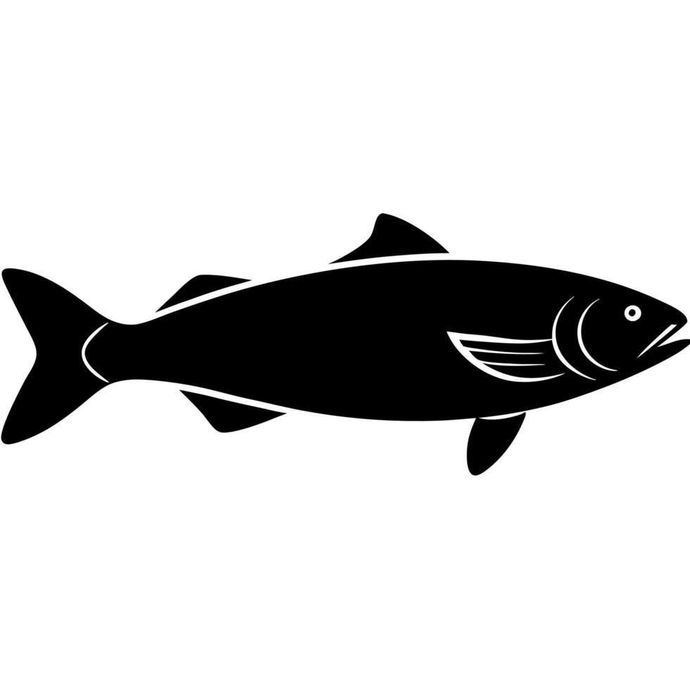 Simple fish icon silhouette ideal for aquatic vector
