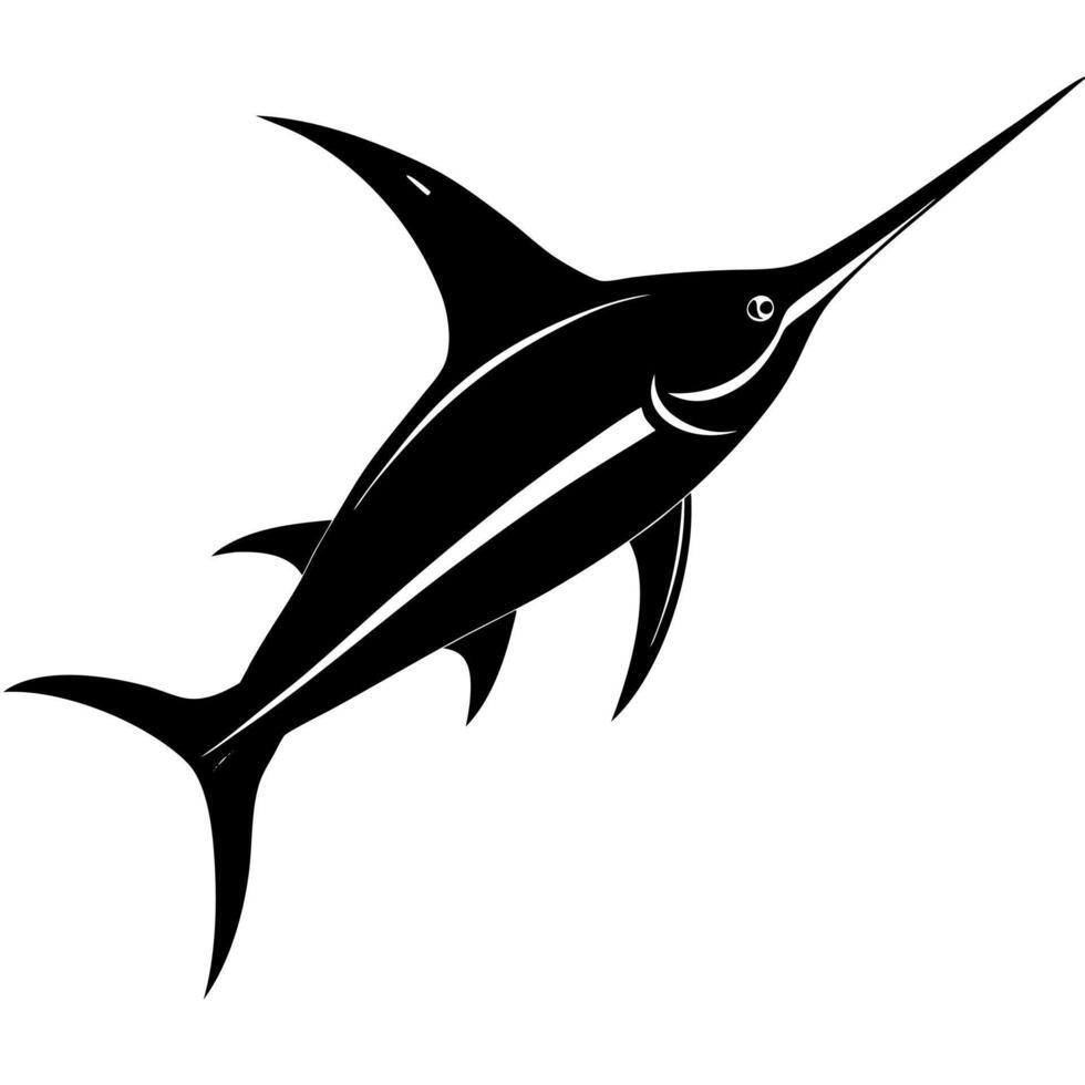 Stunning marlin silhouette, ideal for aquatic art project vector