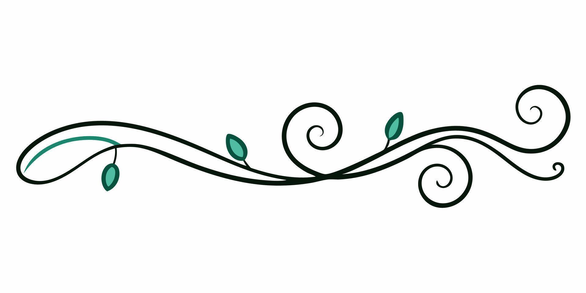Minimal swirl underline design artistic vector