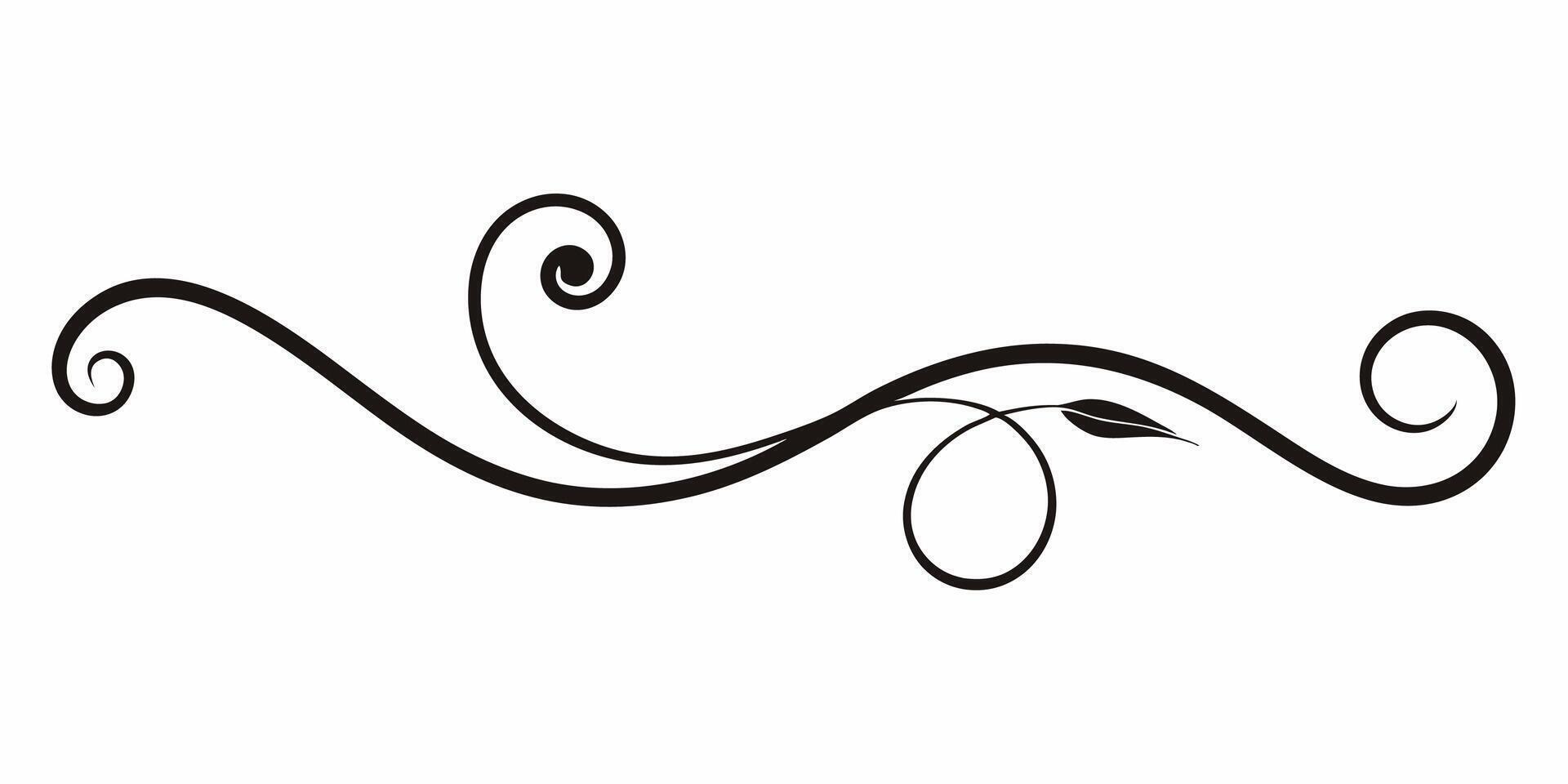 Swirl-based underline ornament vector