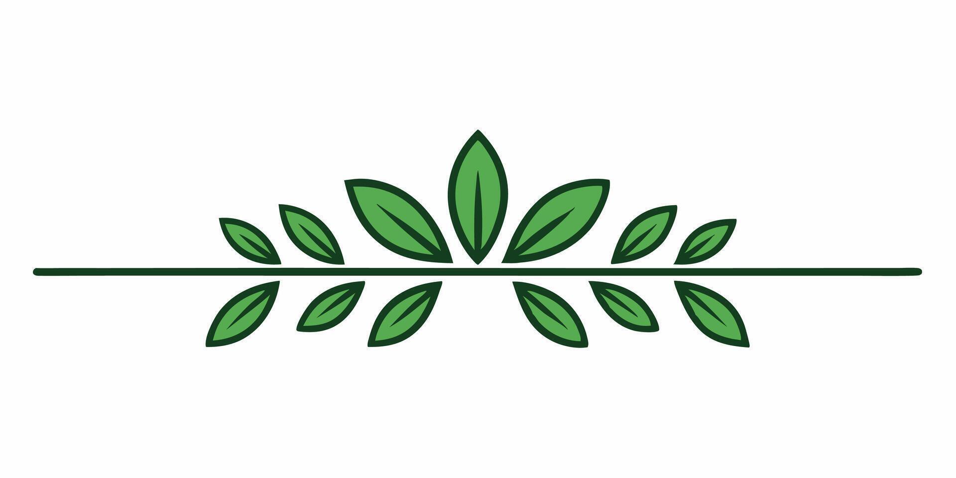 Simple leaf underline design ornament for elegant projects vector