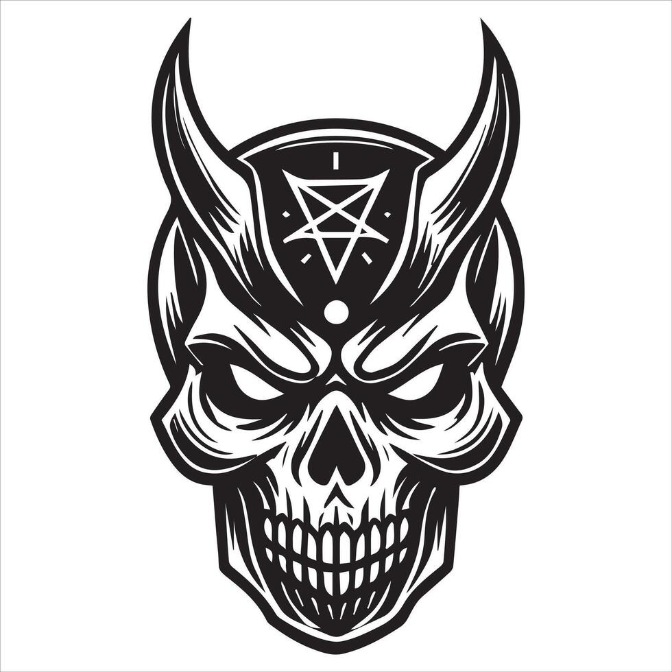 Enigmatic Mystic Skull Illustration with Intricate Details vector