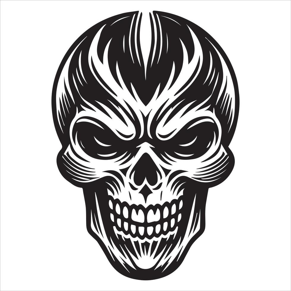 Tattoo Skull Clipart Illustration Featuring Unique Patterns vector