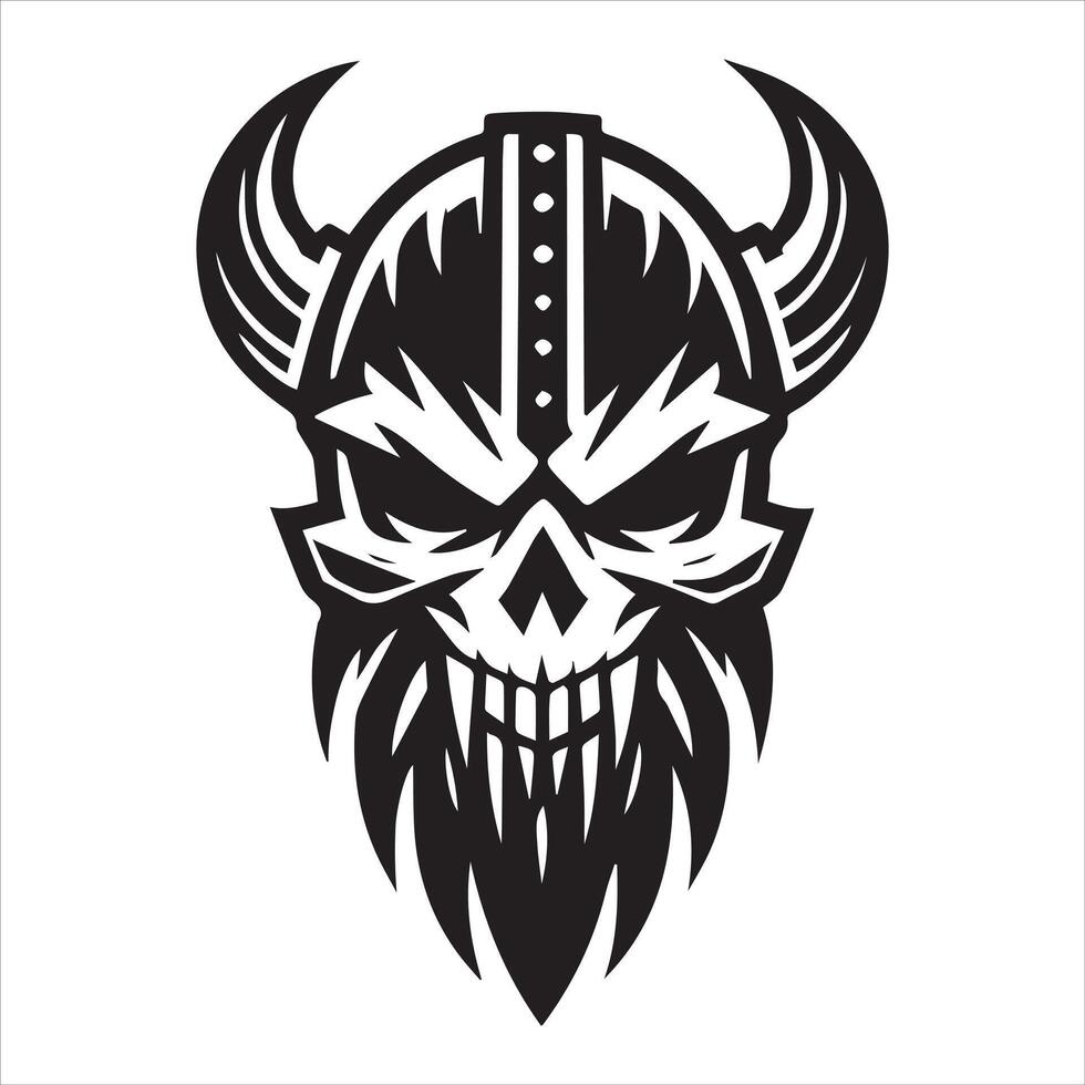 Viking Skull Clipart Illustration for Bold and Rugged Designs vector