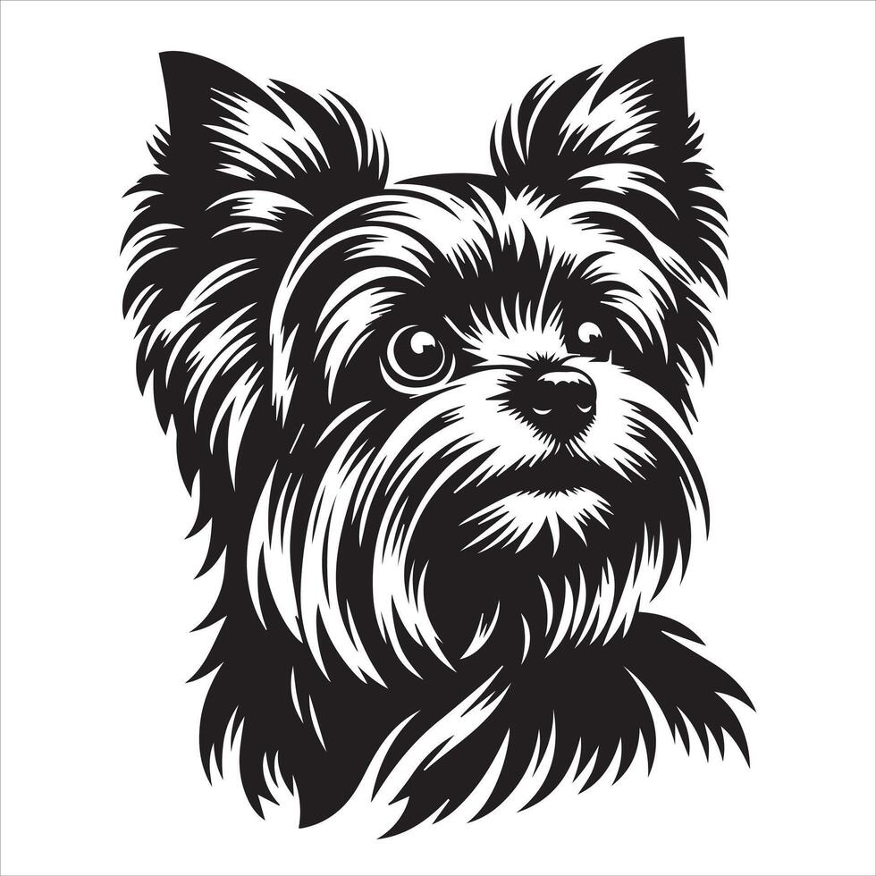 Yorkshire Terrier Dog Illustration with a Sad Expression vector