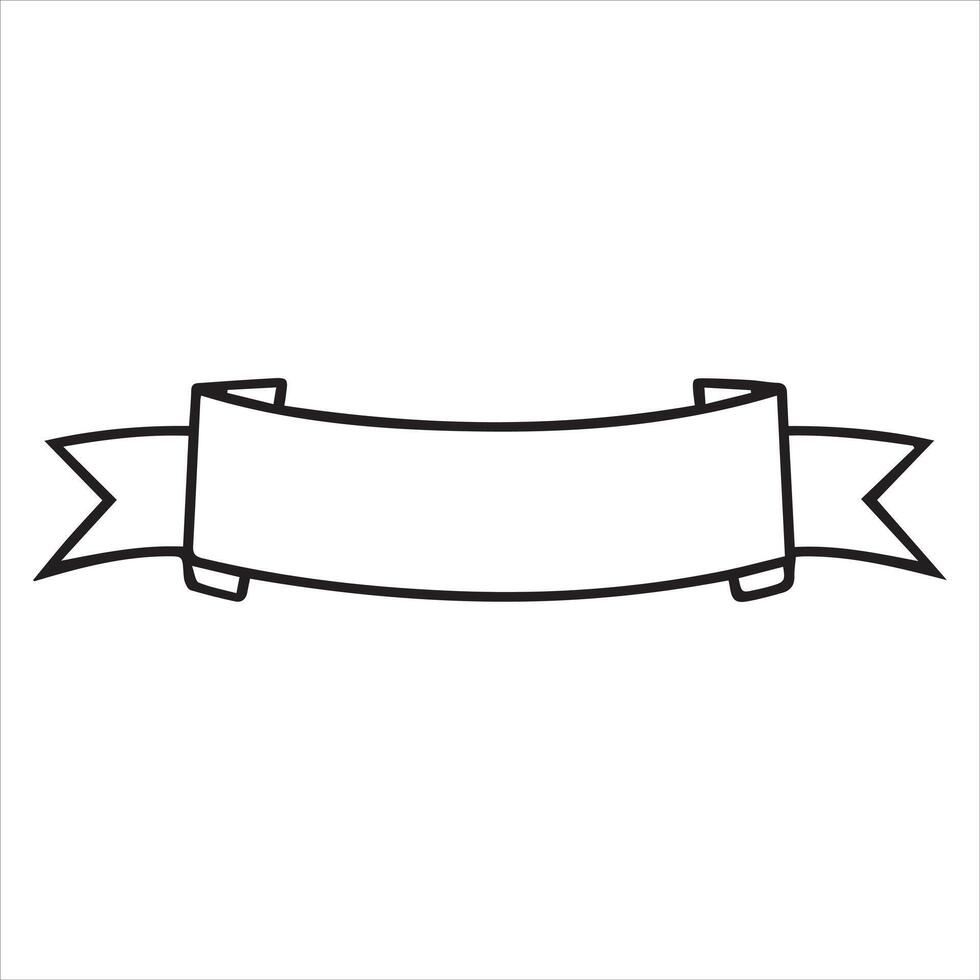 Minimalistic Ribbon Banner Outline Artwork vector