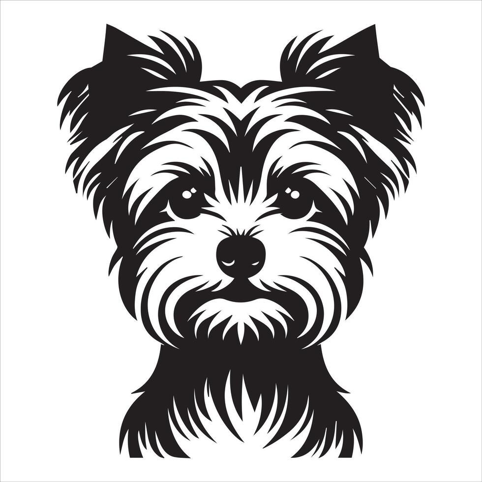 Yorkshire Terrier Dog Artwork Capturing a Sad Moment vector