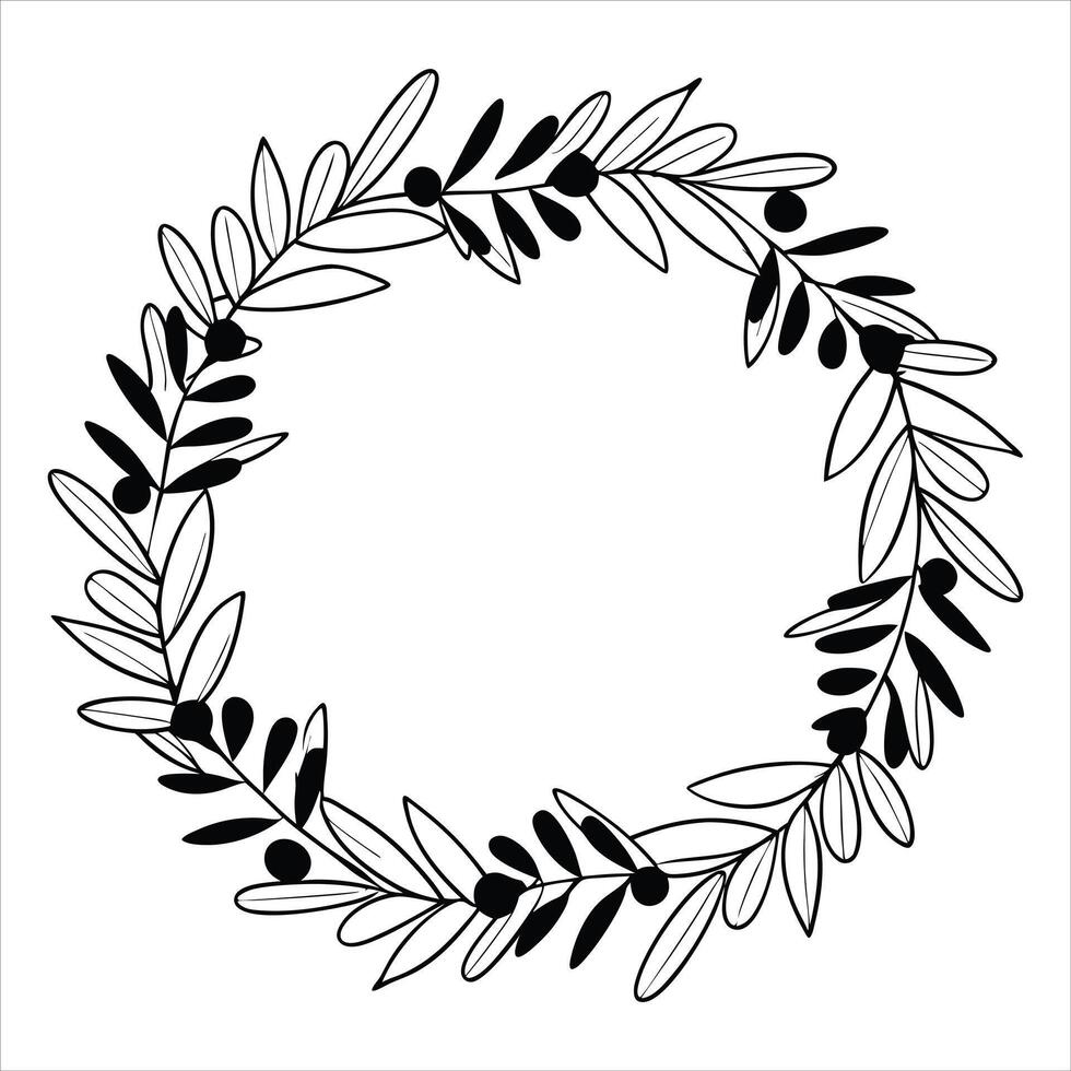 Hand-Painted Wreath Clipart Illustration Design vector