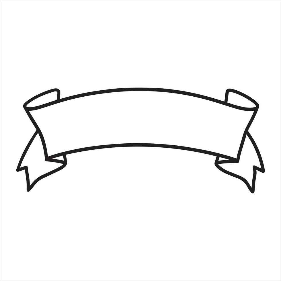 Stylish Ribbon Banner Outline for Graphics vector