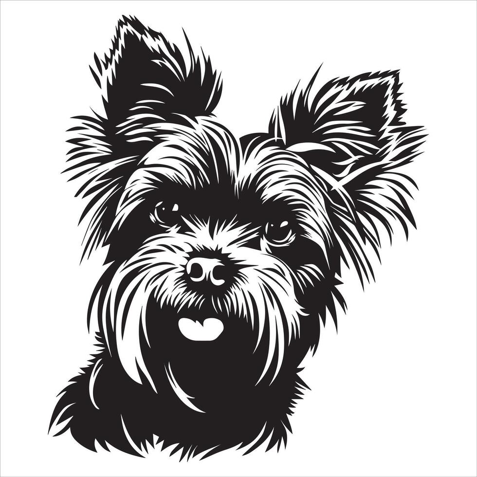 Yorkshire Terrier Dog Illustration with an Angry Expression vector