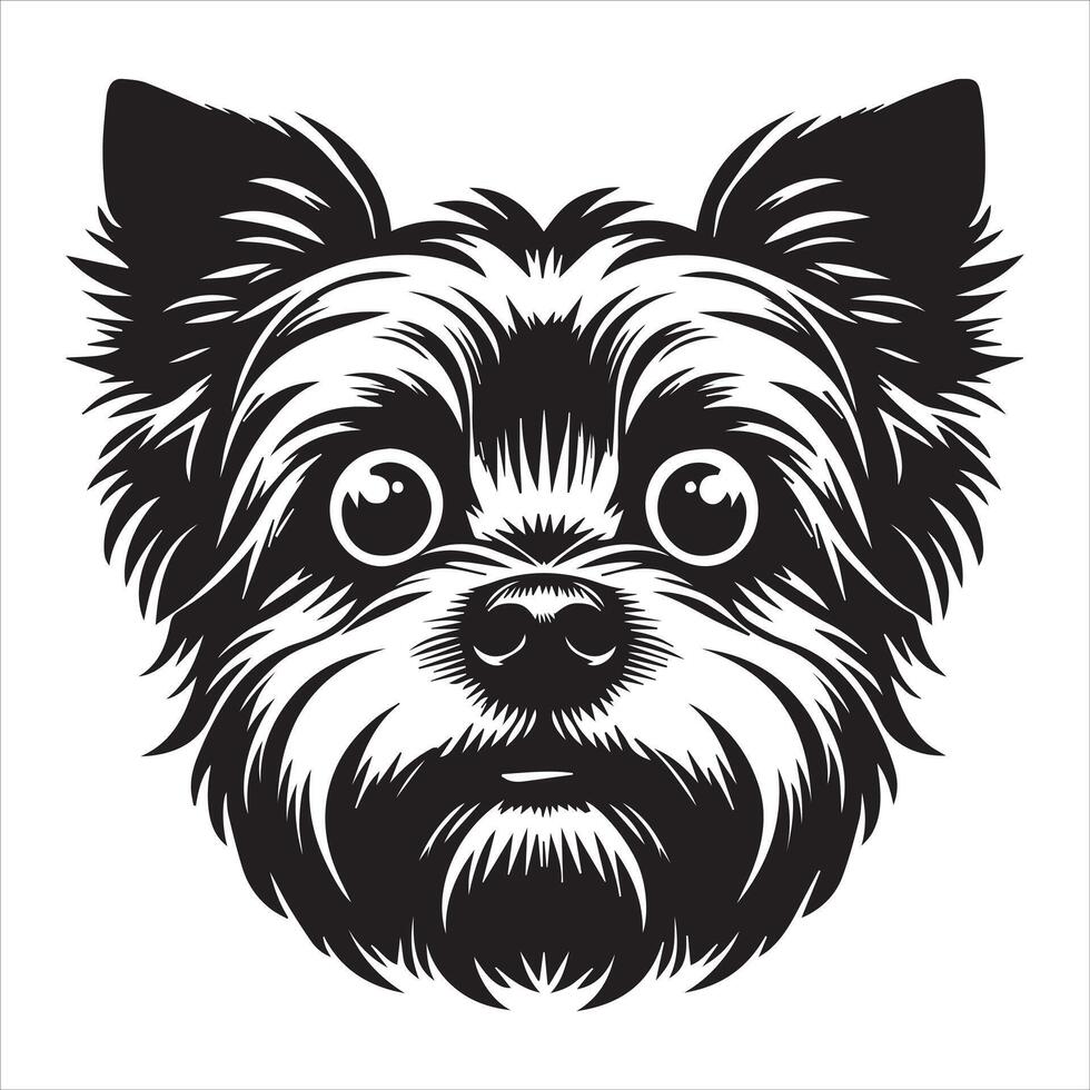 Powerful Angry Yorkshire Terrier Dog Art Design vector