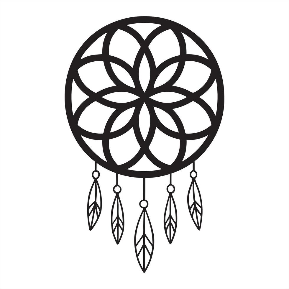 Handcrafted Native American Dream Catcher Illustration vector