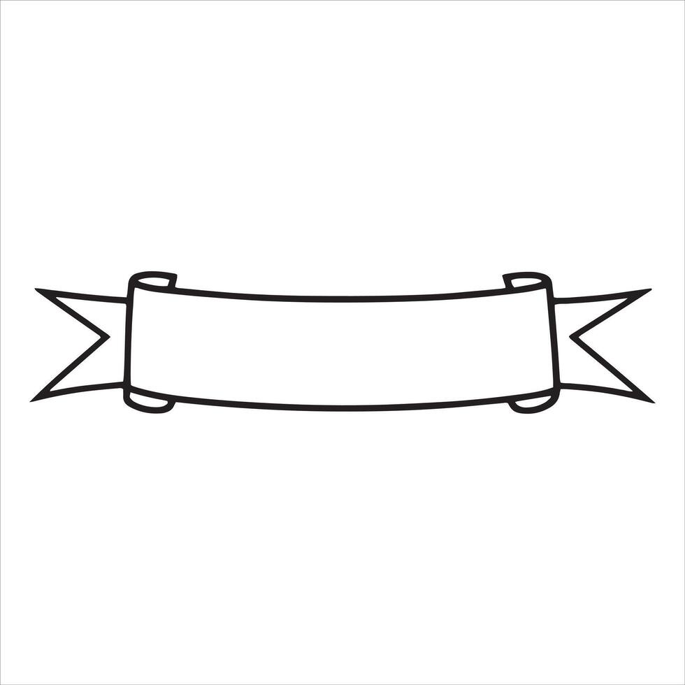 Creative Ribbon Banner Outline Design Idea vector