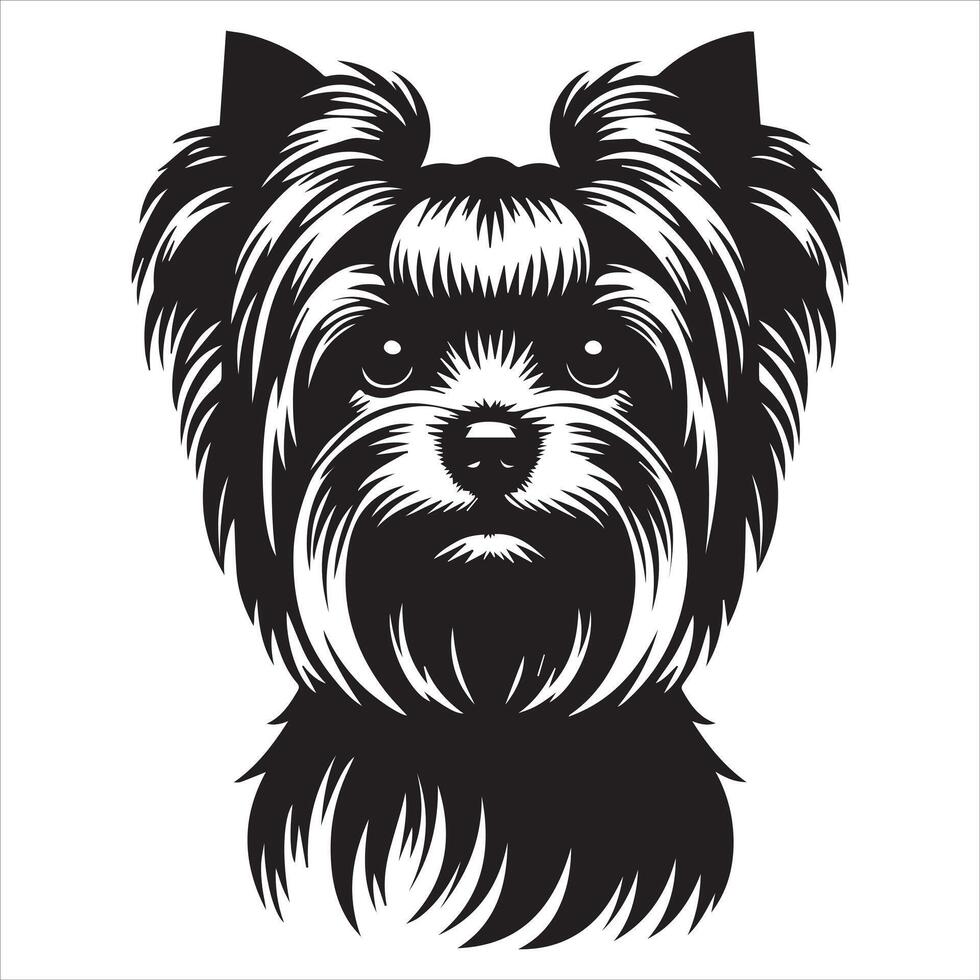 Lonely Yorkshire Terrier Dog Illustration Design vector