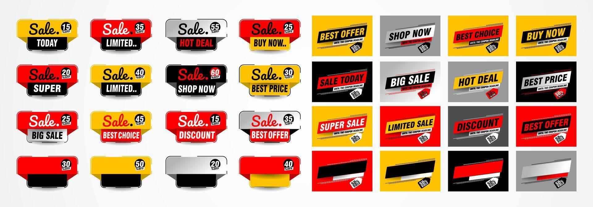 labels, stickers and flat design promos vector